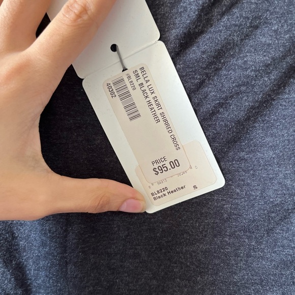 NWT Bella Luxx SHIRRED Cross Black Heather Skirt - Picture 7 of 8